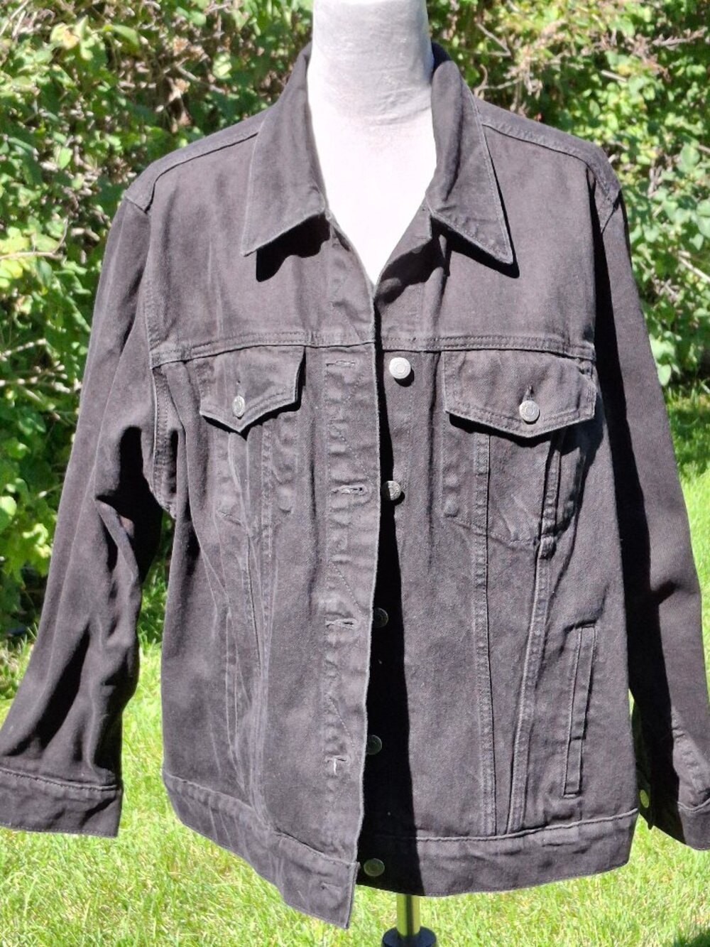 Women's Old Navy Black Denim Trucker Jean Jacket Size 3X